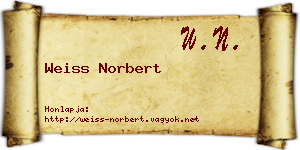 Weiss Norbert névjegykártya